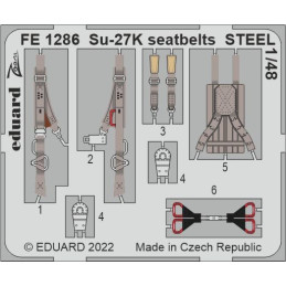 Su-27K seatbelts STEEL FE1286 Eduard 1:48 for Minibase