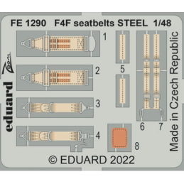 F4F seatbelts STEEL FE1290 Eduard 1:48 for Eduard