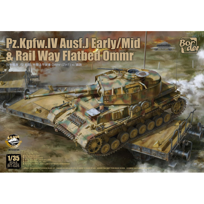 1/35z.Kpfw.IV Ausf. J Early/Mid & Railway Flatbed Ommr Limited Edition