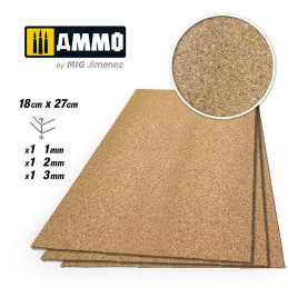 Fine Grain Mix (1mm, 2mm and 3mm)  1 pc each size Create Cork