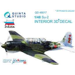 Su-2 3D-Printed & coloured Interior (for Zvezda kits) QD48017 Quinta Studio