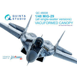 MiG-29 (All single seater version)  vacuformed clear canopy (for GWH kits) QC48008 Quinta Studio