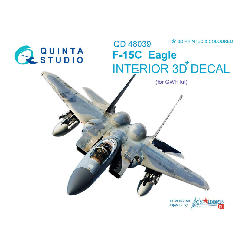 F-15C 3D-Printed & coloured Interior on decal paper (for GWH kit) QD48039 Quinta Studio 1:48