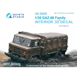 GAZ-66 Family 3D-Printed & coloured Interior on decal paper (for Trumpeter kits) QD35002 Quinta Studio 1:35